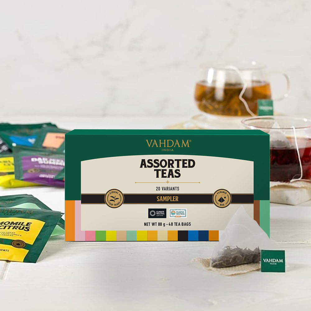 Assorted Tea Bags Sampler, 20 Variants