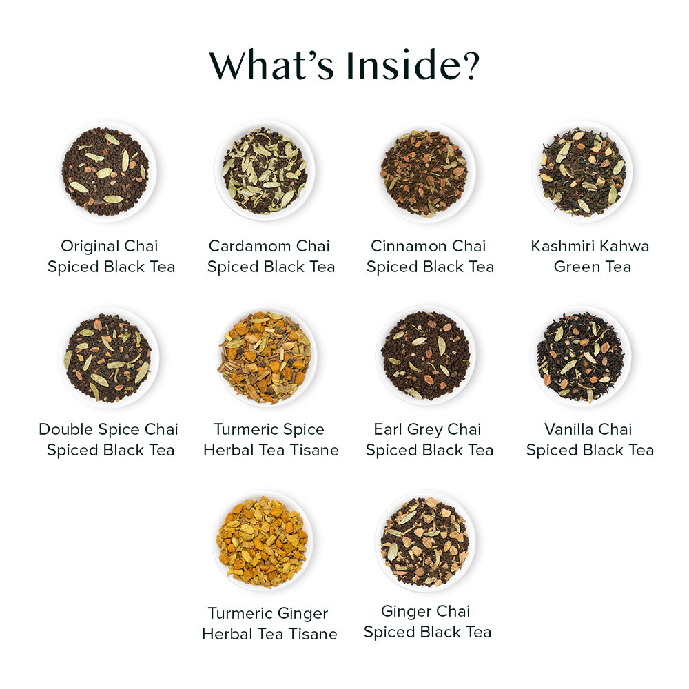 Chai Teas Gift Sampler, 10 Teas