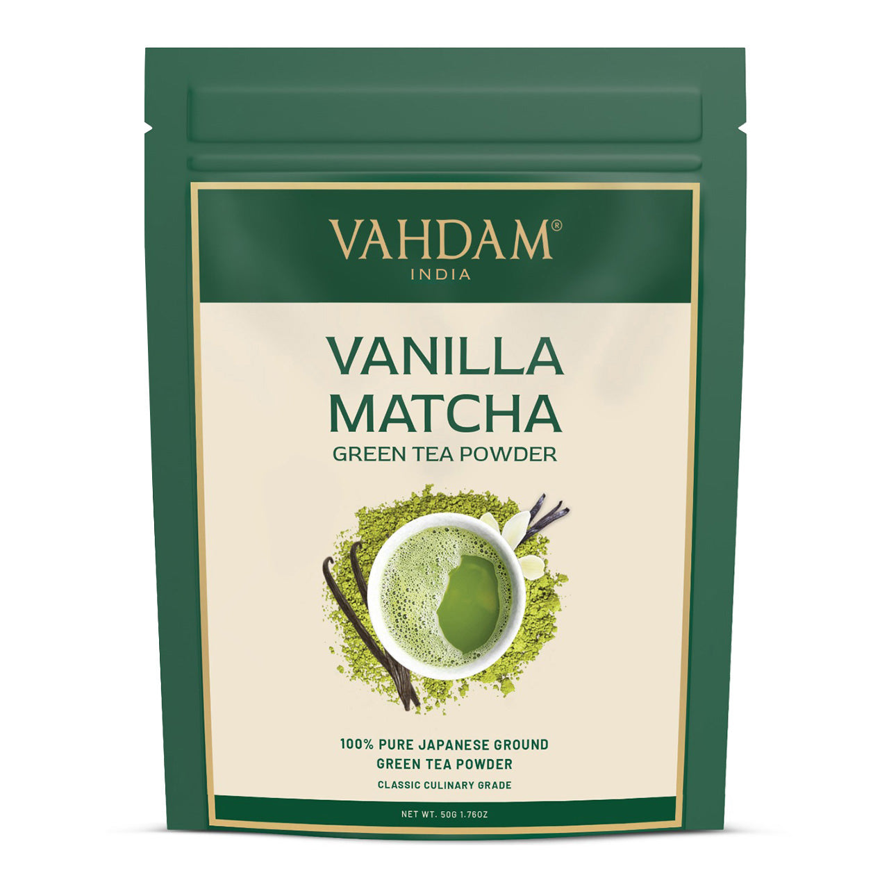 Vanilla Matcha Green Tea Powder, 3.53oz/100g