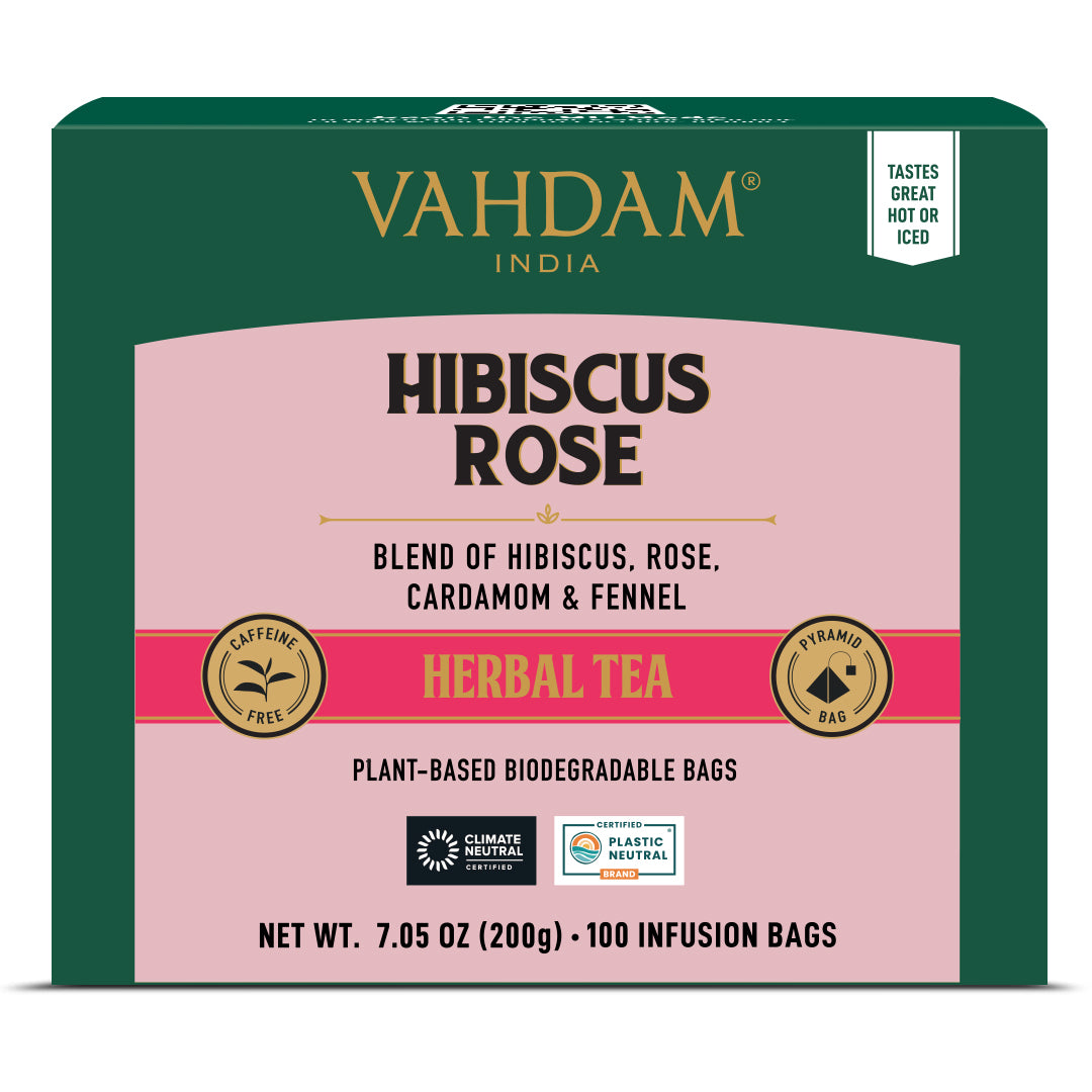 Hibiscus Rose Herbal Tea Tisane, 100 Count