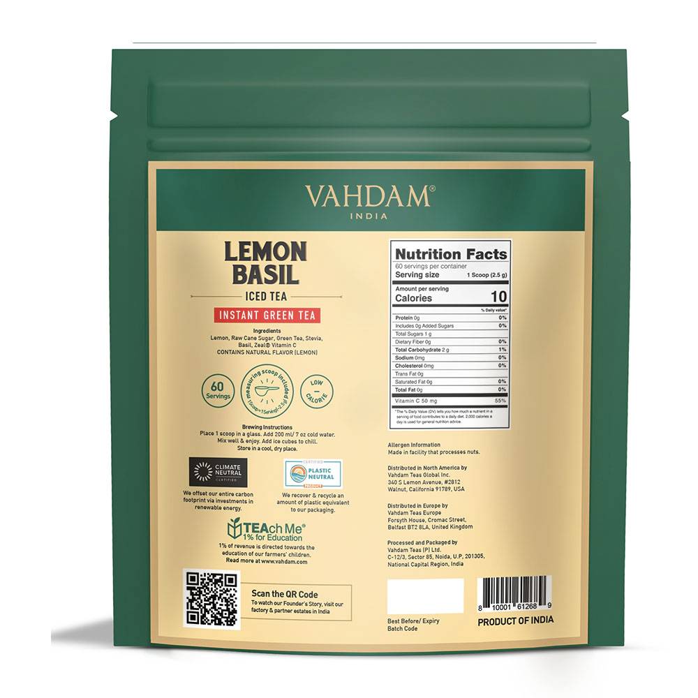 Lemon Basil Instant Iced Tea 5.29oz 150g